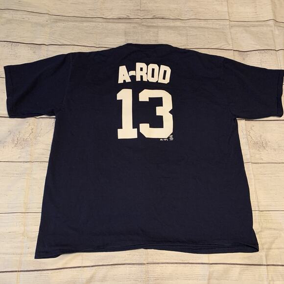 Majestic New York Yankees A-Rod Alex Rodriguez #13 Mens Size 2XL XXL Shirt - Picture 7 of 7